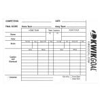 Kwik Goal Referee Score Sheets