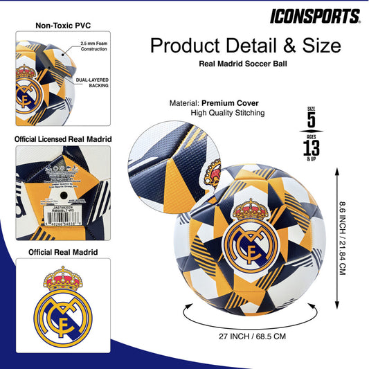 Real Madrid White Soccer Ball
